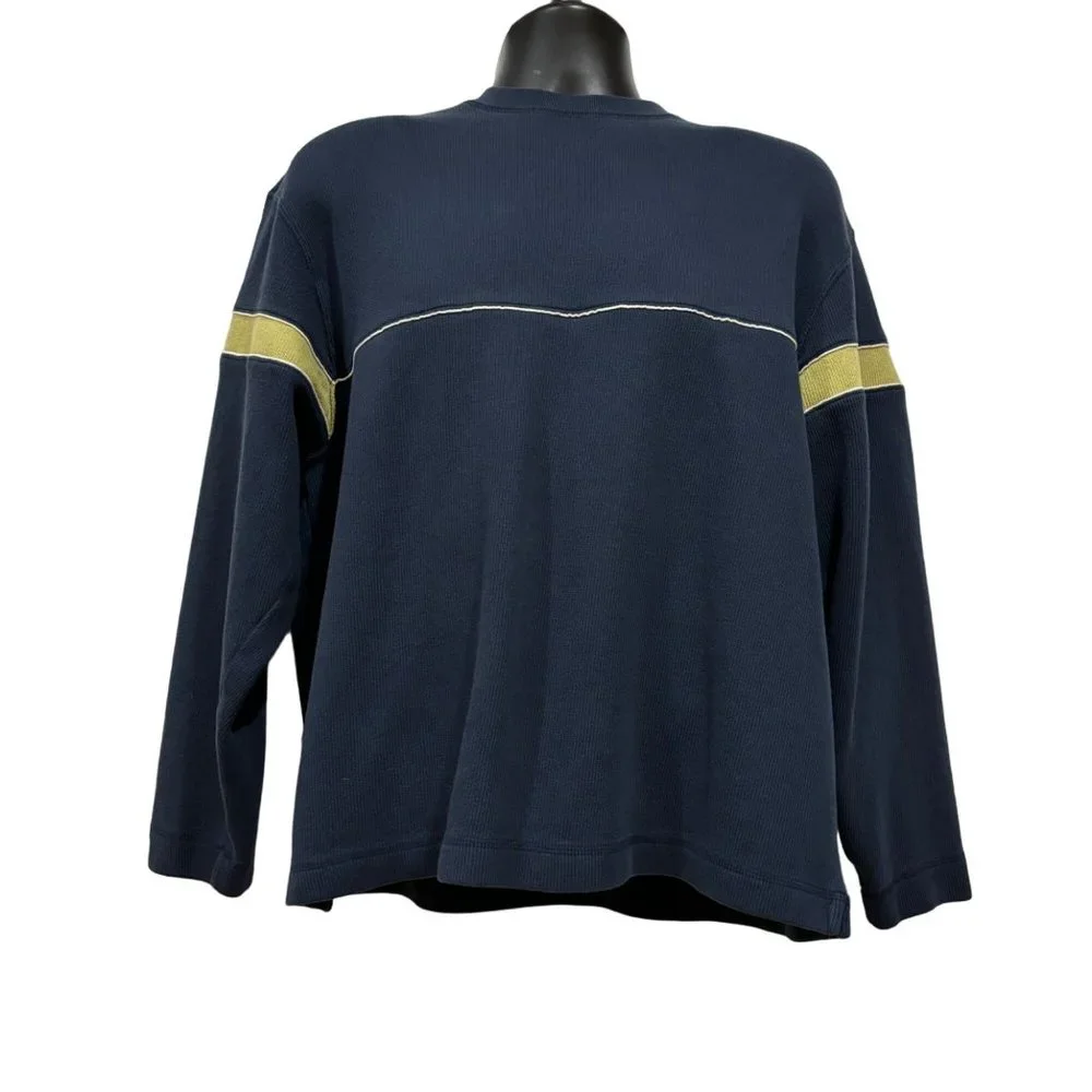 GAP Vintage Ribbed Sweatshirt Navy with Gold Accent - Size‎ L
